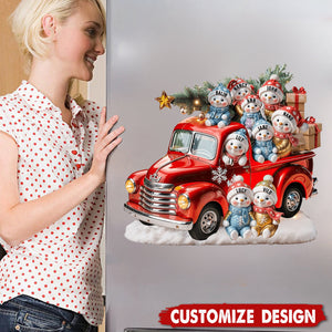 Wishing You A Merry Christmas - Family Personalized Decal - Gift For Snowman Collectors