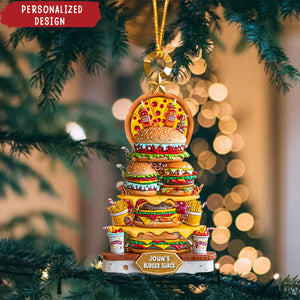 Personalized Burger Christmas Ornament 2025