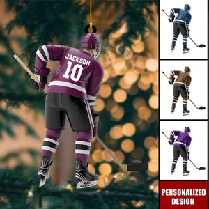 Personalized Hockey Player Ornament Gift For Hockey Lover