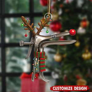 Personalized Funny Speculum Reindeer Christmas Ornament