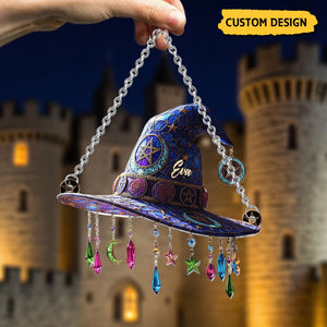 Magical Hat - Personalized Witch Window Hanging Suncatcher