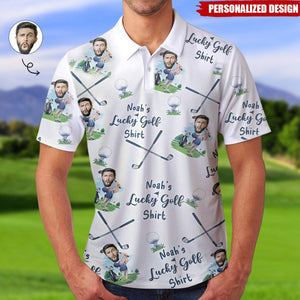 My Lucky Golf Shirt-Personalized Photo Polo Shirt