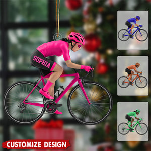 Personalized Road Bike Cyclist Christmas Ornament - Gift for Cycling Enthusiast