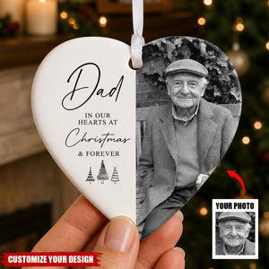 Personalised Memorial Ceramic Heart Christmas Ornament, Remembrance Decoration