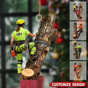 New Release - Personalized Female/Male Arborist Christmas Ornament - Gift For Arborist