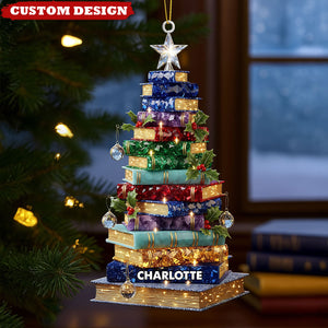 Christmas Book Tree Ornament - Personalized Gifts For Book Lovers