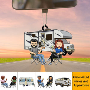 Camping Couple Personalized Car Hanging Ornament
