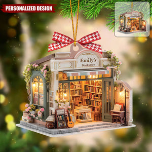 Personalized Bookstore Christmas Ornament-Unique Gift for Book Lovers