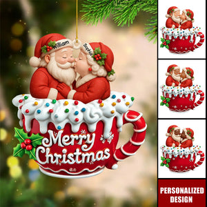 Growing Old Together-Personalized Santa Couple Acrylic Ornament