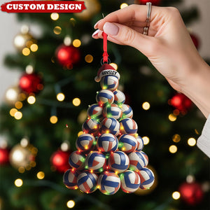 Personalized Volleyball Tree Ornament – Custom Sports Xmas Gift
