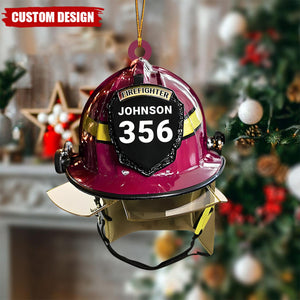 Personalized Firefighter Helmet Ornament - Fireman Gift, Firefighter Gift For Dad