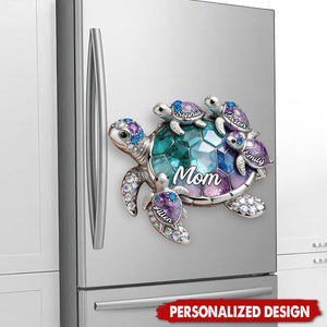 Personalized Grandma/Mom shaped Turtle Fridge Magnet-Gift For Mom and Grandma