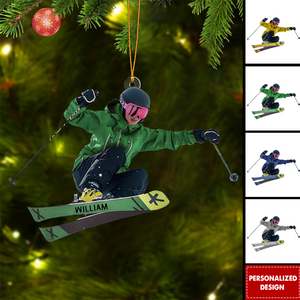 Personalized Skiing Shaped Ornament-Ski Lift Lover Gift
