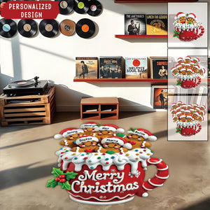 Merry Christmas-Personalized Gingerbread Doormat/ Rug Gift For Family