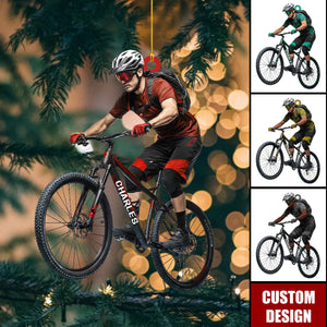 Personalized Mountain Bike Lover Christmas Ornament
