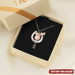Personalized Horseshoe Saddle Protective Necklace