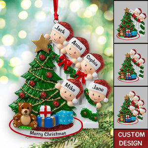 Personalized DIY Peeking Family Christmas Xmas Tree 3D Ornament