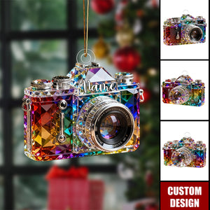 Personalized Camera Crystal Ornament