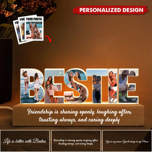 Bestie Photo Collage Light Bestie Gifts-Personalized LED Night Best Friend Birthday Christmas Gift