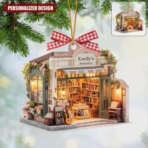 Personalized Bookstore Christmas Ornament-Unique Gift for Book Lovers