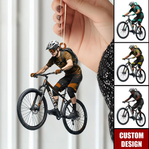 Personalized Mountain Bike Lover Christmas Ornament