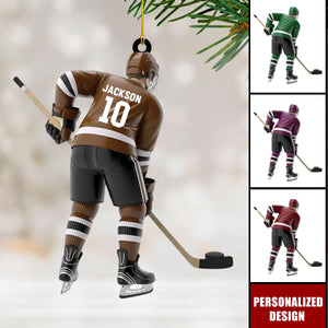 Personalized Hockey Player Ornament Gift For Hockey Lover