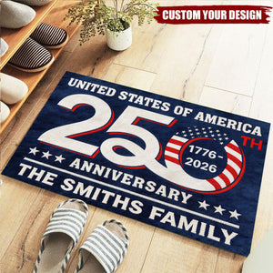 Personalized America 250th Anniversary Doormat