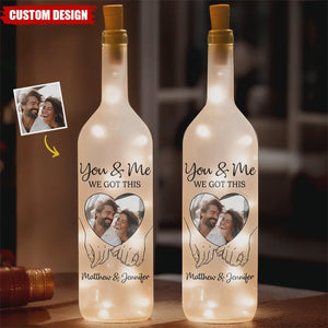 Personalized Anniversary Wedding Bottle Lamp - Gifts For Husband And Wife, Him And Her