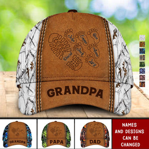 Personalized Best Dad/Grandpa Ever Footprints Cap