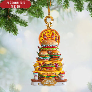 Personalized Burger Christmas Ornament 2025