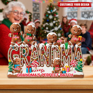 My Perfect Batch Christmas Gift For Mom, Grandma,... - Personalized Grandma Custom Shaped Acrylic Plaque