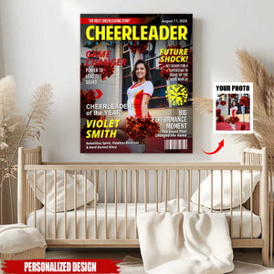 Custom Cheerleader Magazine Cover Poster, Gift For Cheerleader