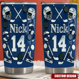 Personalized Ice Hockey Tumbler -Gift For Hockey Lover