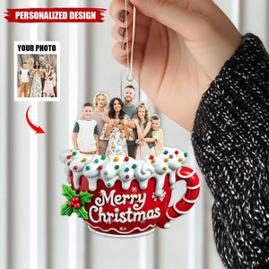 Merry Christmas-Personalized Upload Image Christmas Ornament, Gift For Family