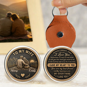 Custom Pocket Hug - Personalized Anniversary Wedding Gifts For Husband And Wife, Him And Her - Love Token Lasts Forever