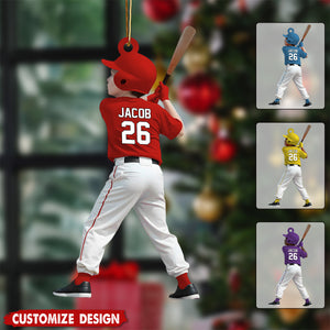 Personalized Kid Baseball Player Ornament - Gift for Kids