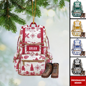 Personalized Hiking Backpack Christmas Ornament-Gift for Traveler