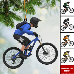 Personalized Mountain Bike Christmas Ornament-Gift for Cyclist Biker Athlete