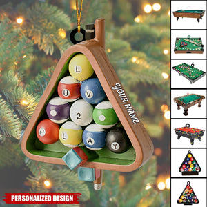 2024 New Release Personalized Billiard Christmas Ornament-Gifts For Pool Balls Lovers