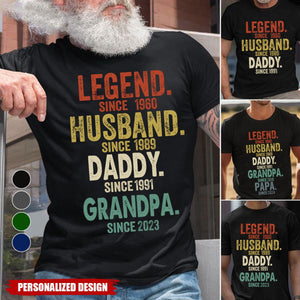 Legend Husband Dad Papa-Personalized Unisex T-shirt