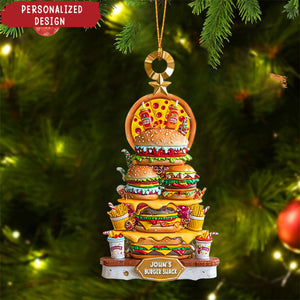 Personalized Burger Christmas Ornament 2025