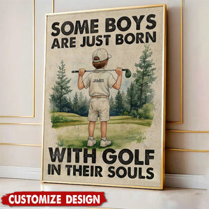 Personalized Golf Boy Kid Poster - Gift For Golf Lover