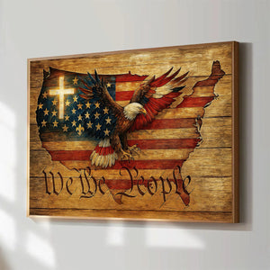 We The People-July 4th God Eagle Poster-Gift For Christians, Eagle Lovers