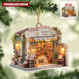 Personalized Bookstore Christmas Ornament-Unique Gift for Book Lovers