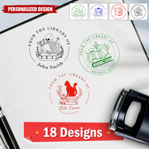 From the Library of-Personalized Book Stamp-Book Lover Gift