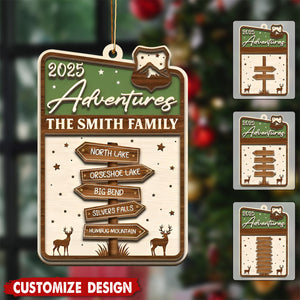 Personalized Family Adventure Christmas Ornament - Gift For Traveler