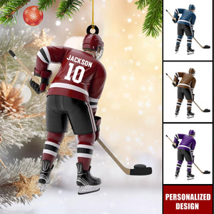 Personalized Hockey Player Ornament Gift For Hockey Lover