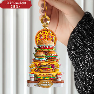Personalized Burger Christmas Ornament 2025