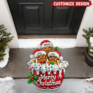 Personalized Gingerbread Doormat/ Rug - Christmas Gift For Family