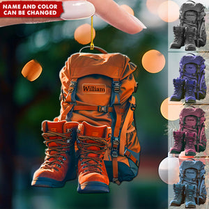 New Release Personalized Hiking Acrylic Christmas Ornament, Gift For Hiking,Camping Lovers